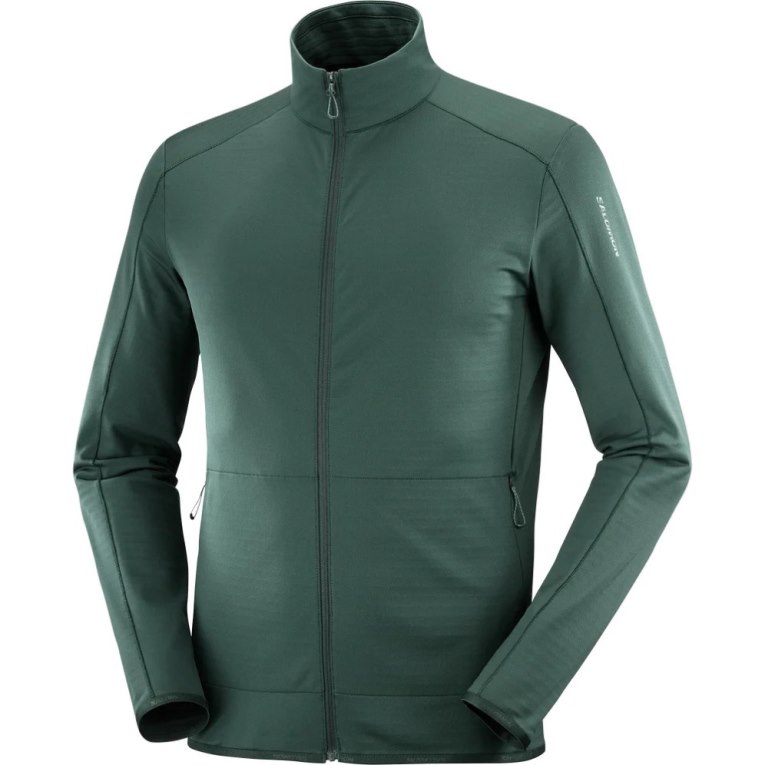 Casaco Salomon Essential Lightwarm Full Zip Masculino Verdes Escuro | PT H60752